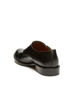 Leder-Monkstraps in Schwarz