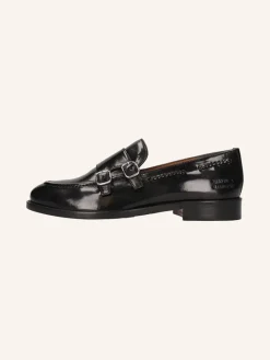 Leder-Monkstraps "Regine 22" in Schwarz