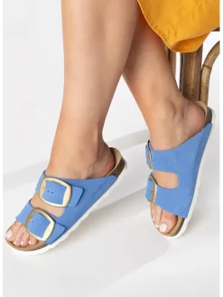 Leder-Pantoletten "Alicante" in Blau