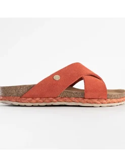 Leder-Pantoletten "Broome" in Orange