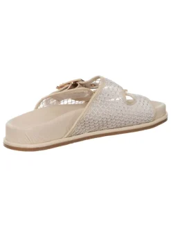 Leder-Pantoletten in Beige