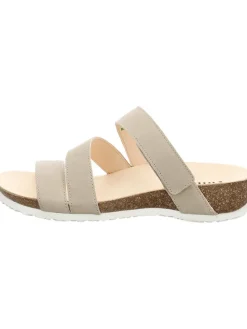 Leder-Pantoletten in Beige
