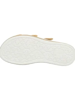 Leder-Pantoletten in Beige/ Weiß