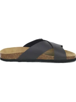 Leder-Pantoletten in Braun