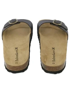 Leder-Pantoletten in Braun