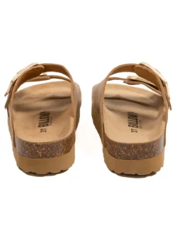 Leder-Pantoletten in Braun