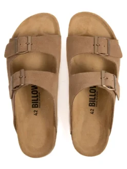 Leder-Pantoletten in Braun