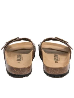 Leder-Pantoletten in Braun