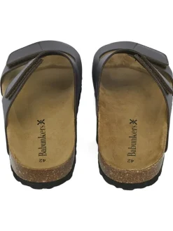 Leder-Pantoletten in Braun