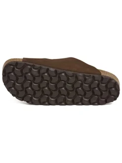 Leder-Pantoletten in Braun