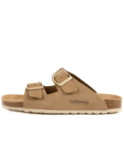 Leder-Pantoletten in Braun