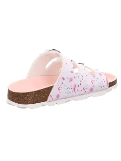 Leder-Pantoletten in Bunt