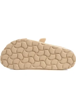 Leder-Pantoletten in Gold