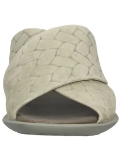 Leder-Pantoletten in Grün