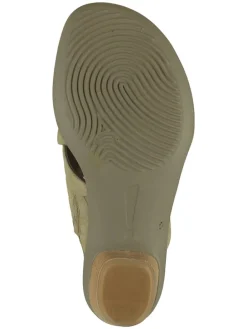 Leder-Pantoletten in Grün