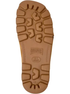 Leder-Pantoletten in Hellbraun