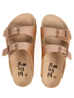 Leder-Pantoletten in Rosa