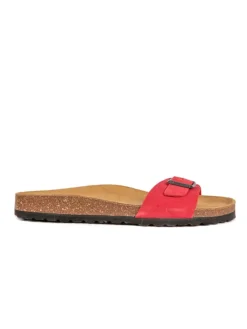 Leder-Pantoletten in Rot