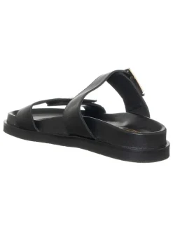 Leder-Pantoletten in Schwarz