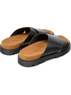 Leder-Pantoletten in Schwarz