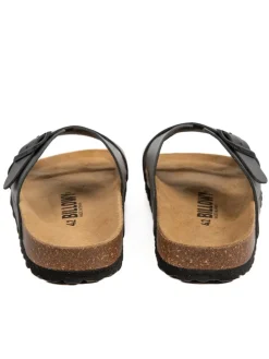 Leder-Pantoletten in Schwarz