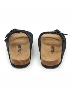 Leder-Pantoletten in Schwarz