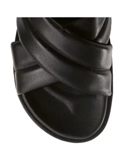 Leder-Pantoletten in Schwarz