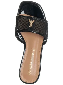 Leder-Pantoletten in Schwarz