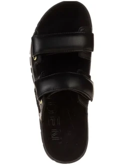 Leder-Pantoletten in Schwarz