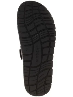 Leder-Pantoletten in Schwarz