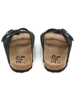 Leder-Pantoletten in Schwarz