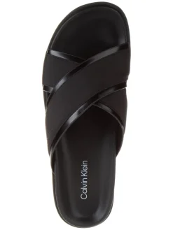 Leder-Pantoletten in Schwarz