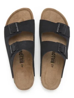 Leder-Pantoletten in Schwarz