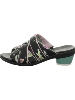 Leder-Pantoletten in Schwarz