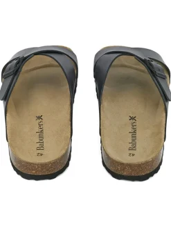 Leder-Pantoletten in Schwarz