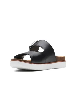 Leder-Pantoletten in Schwarz