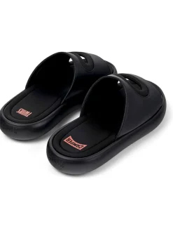 Leder-Pantoletten in Schwarz