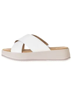 Leder-Pantoletten in Weiß