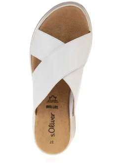 Leder-Pantoletten in Weiß