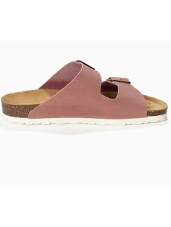 Leder-Pantoletten "Trefle" in Rosa