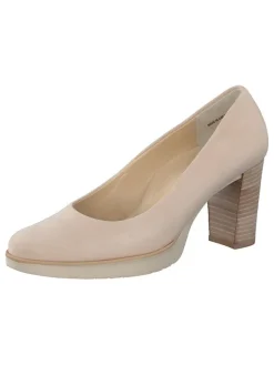 Leder-Pumps in Beige