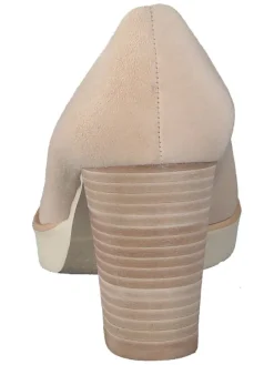 Leder-Pumps in Beige