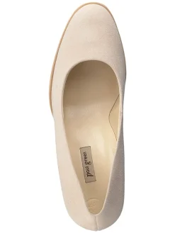 Leder-Pumps in Beige