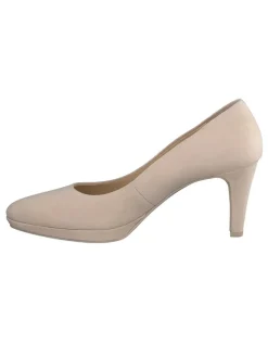 Leder-Pumps in Beige