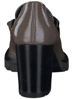 Leder-Pumps in Braun/ Schwarz