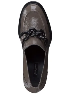 Leder-Pumps in Braun/ Schwarz