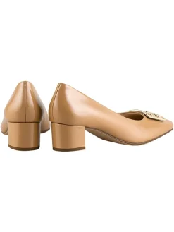 Leder-Pumps "Delia" in Hellbraun