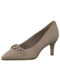 Leder-Pumps in Beige