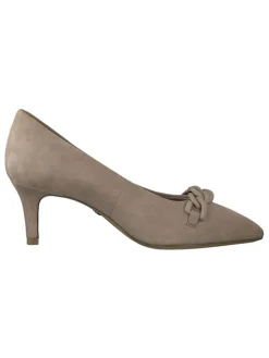 Leder-Pumps in Beige