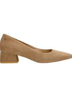 Leder-Pumps in Beige